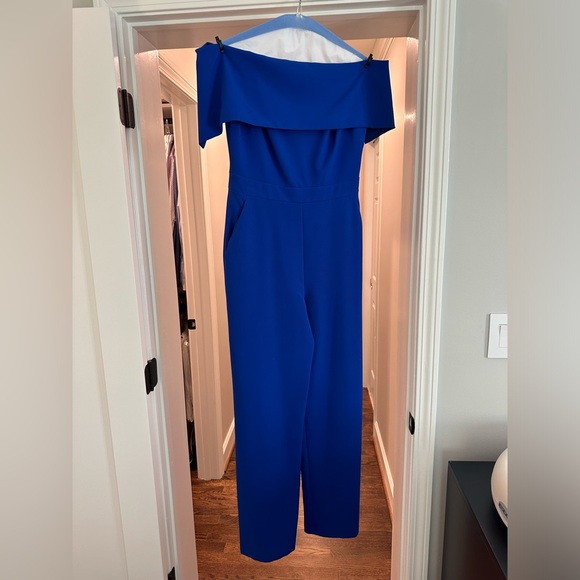 Vince Camuto  Camuto Off the Shoulder Jumpsuit Cobalt - Picture 7 of 7